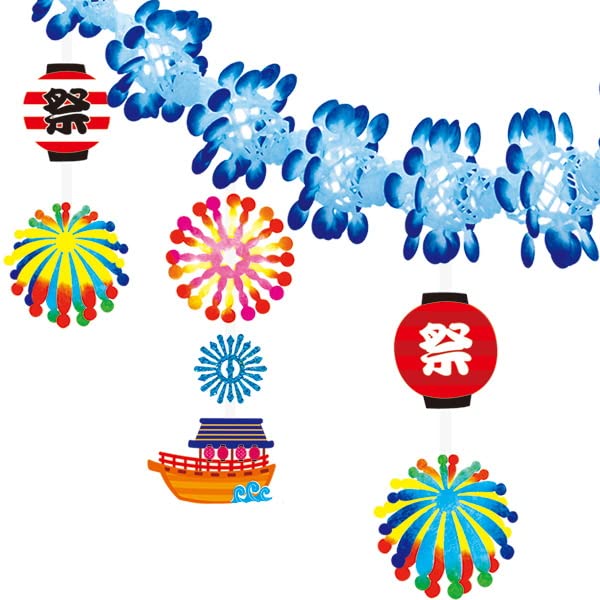 ♥C♡屋台付き夏飾り*お祭り*花火セット**☆♡夏飾り*他、色々夏*秋飾り*♡♥ 壁面飾り 夏 花火と一緒に楽しむ屋台セット☆の通販 by さき♩'s